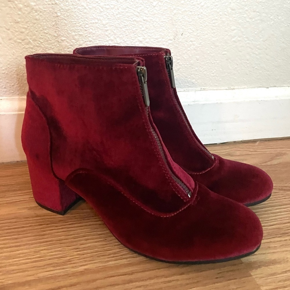 Circus by Sam Edelman Burgundy vanessa Velvet Heeled Ankle Booties